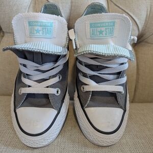 Converse Kids Gray and White Low-Top Sneakers